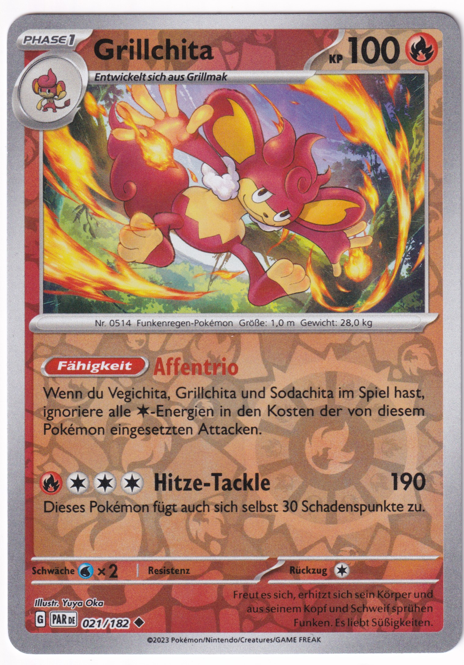 Grillchita 021/182 Uncommon Reverse Holo - Karmesin & Purpur - Paradoxrift Deutsch