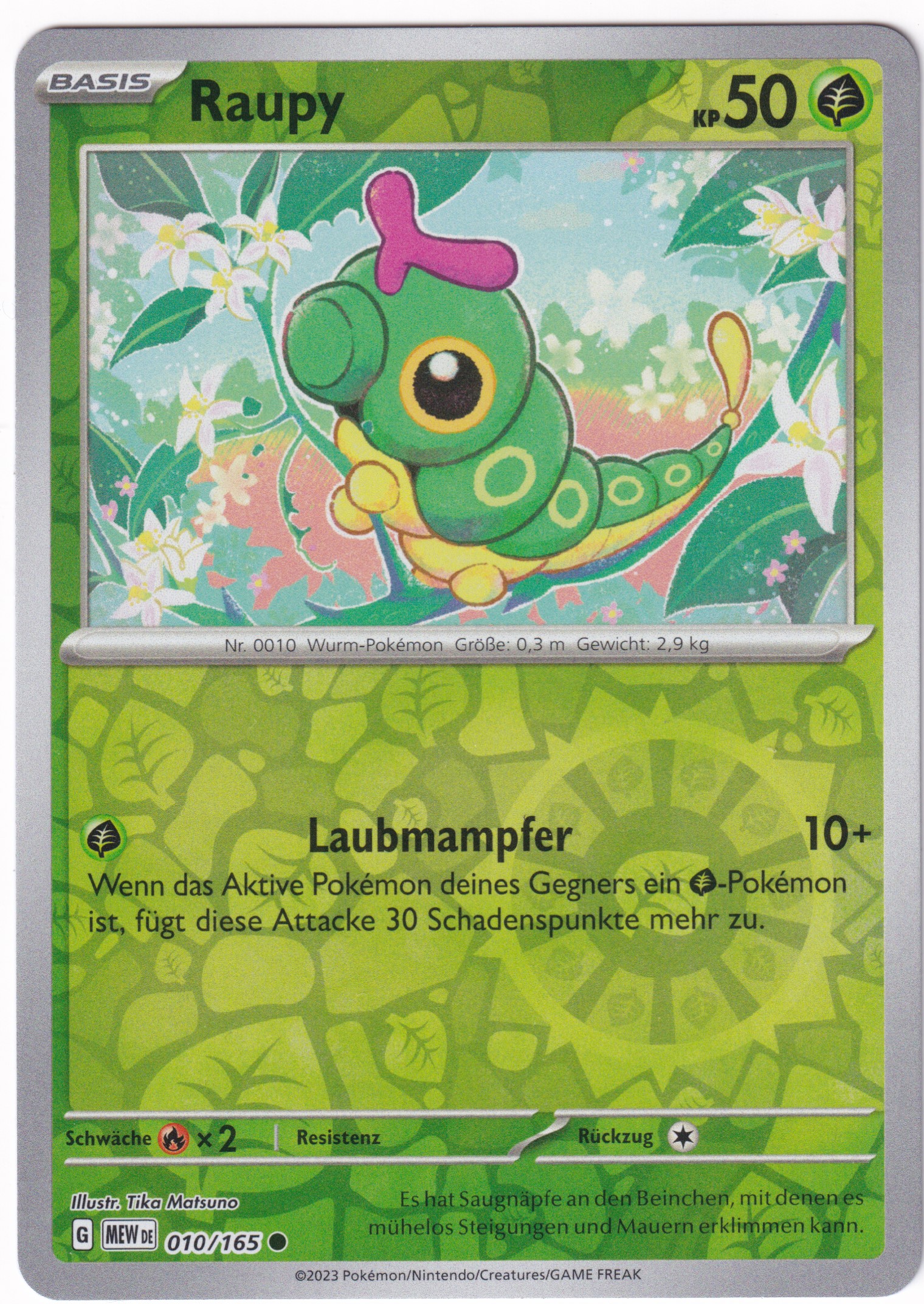 Raupy 010/165 Common Reverse Holo - Karmesin & Purpur - 151 Deutsch