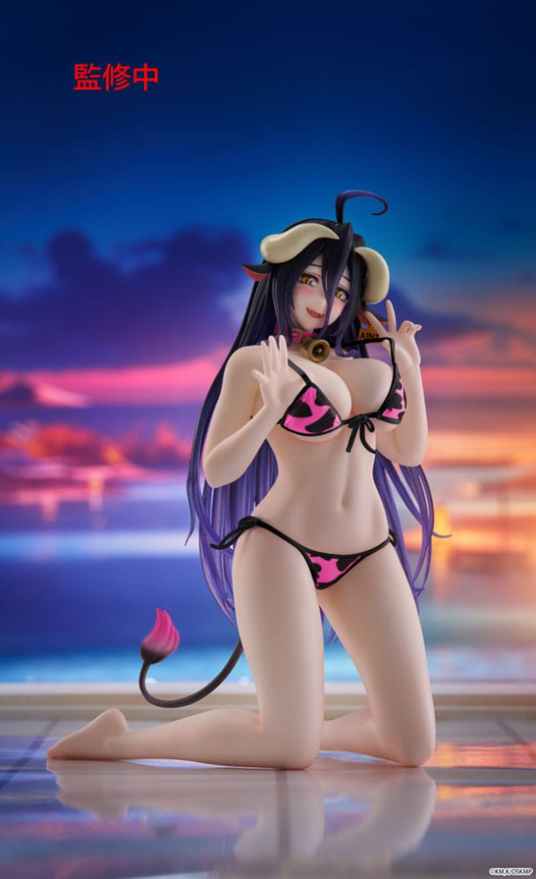 Figur - Overlord - Desktop Cute Figure - Albedo (Cow-Print Swimsuit Ver.) Renewal