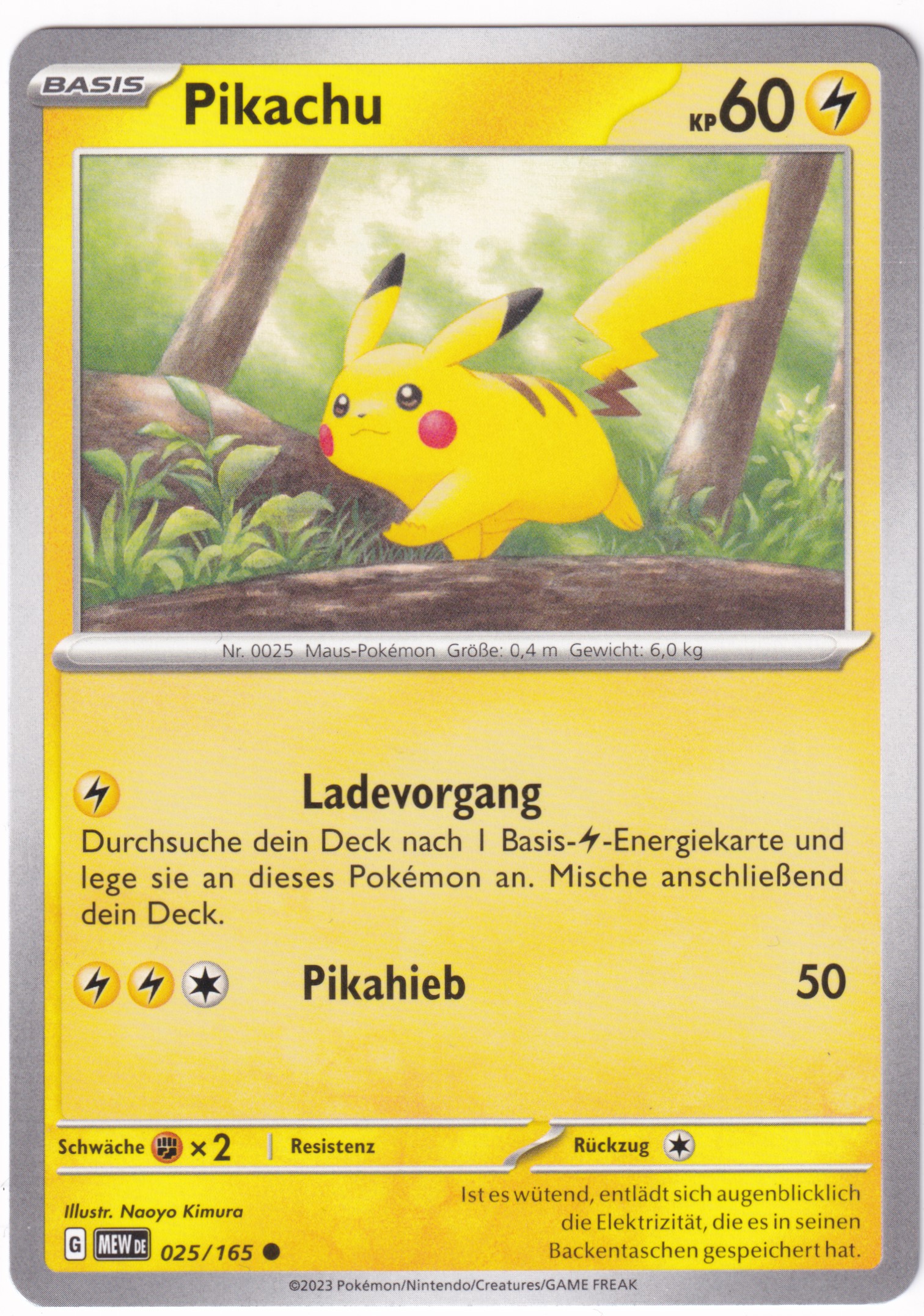 Pikachu 025/165 Common - Karmesin & Purpur - 151 Deutsch