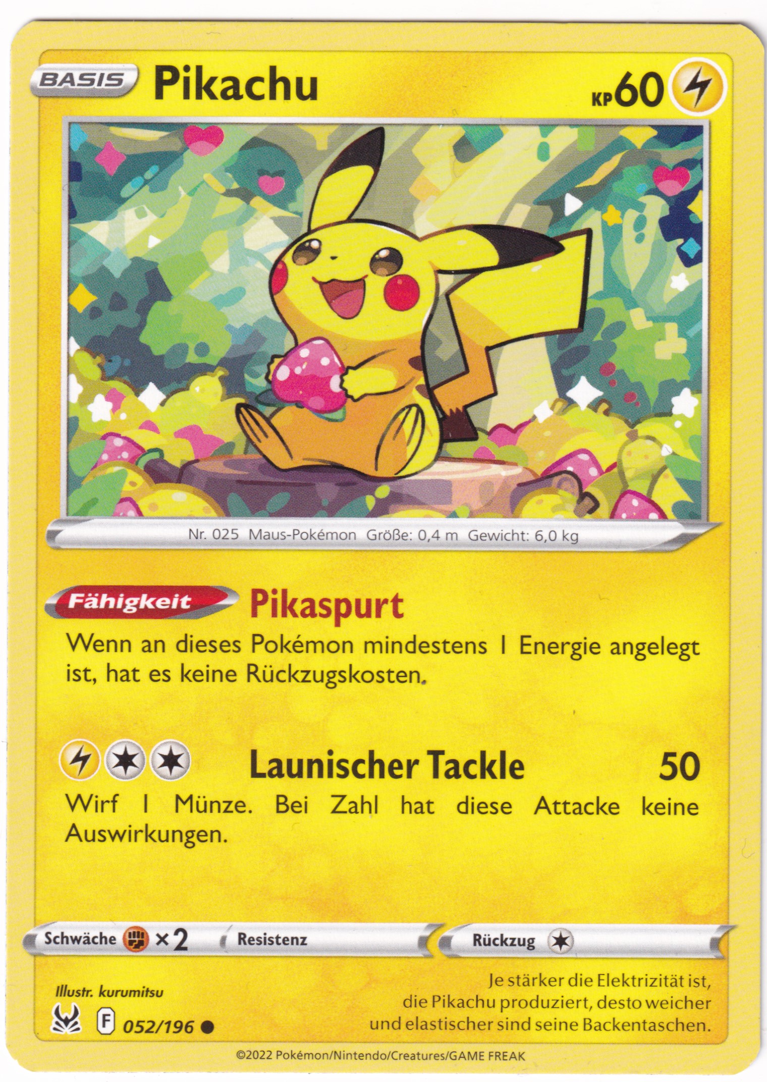 Pikachu 052/196 Common - Verlorener Ursprung Deutsch