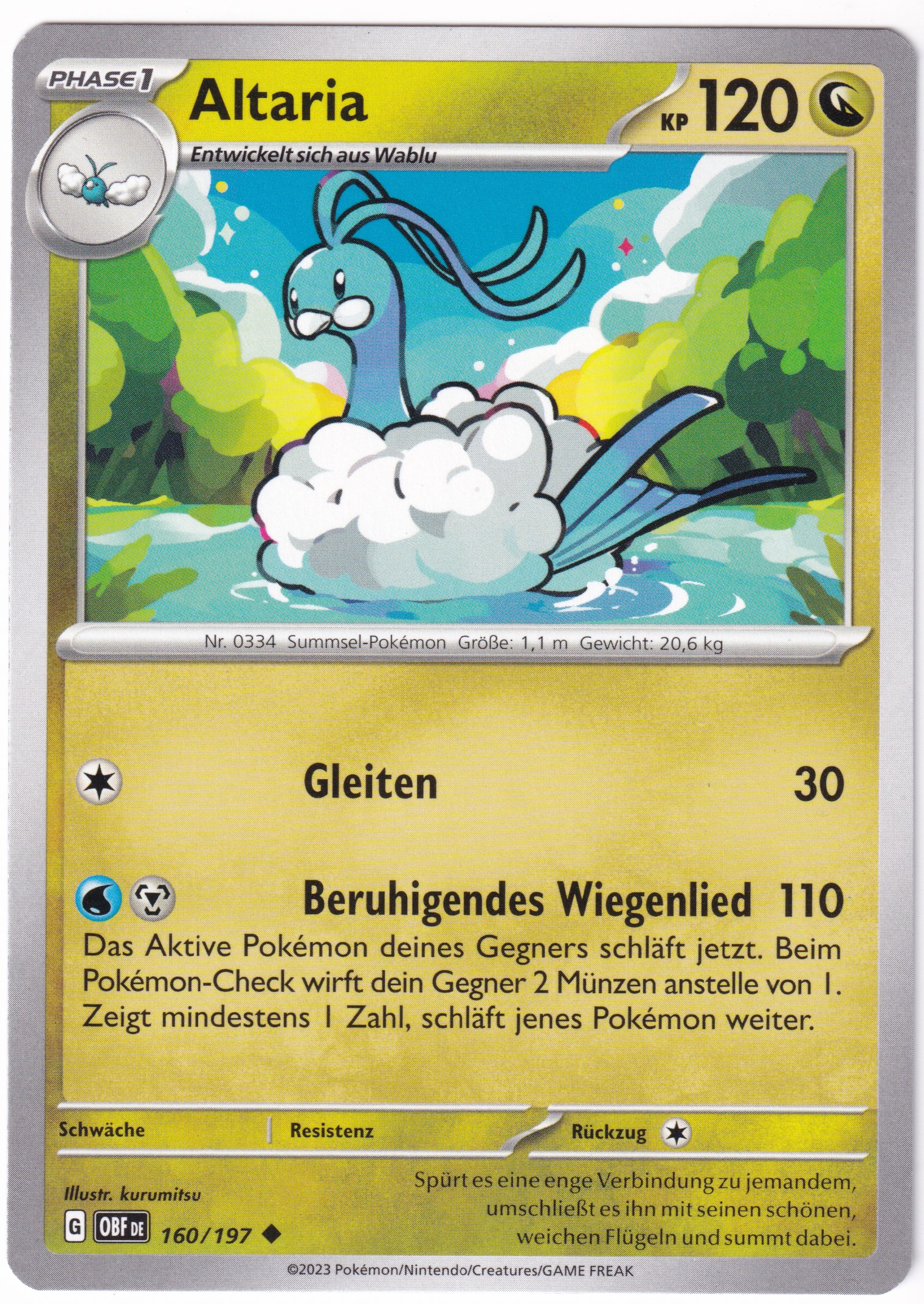 Altaria 160/197 Uncommon - Obsidian Flammen Deutsch