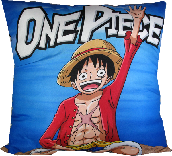 One Piece Dekokissen mit Ruffy und One Piece Schriftzug