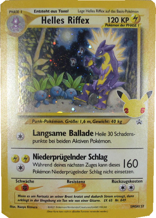 Pokemon SWSH137 Helles Riffex Promo Einzelkarte deutsch