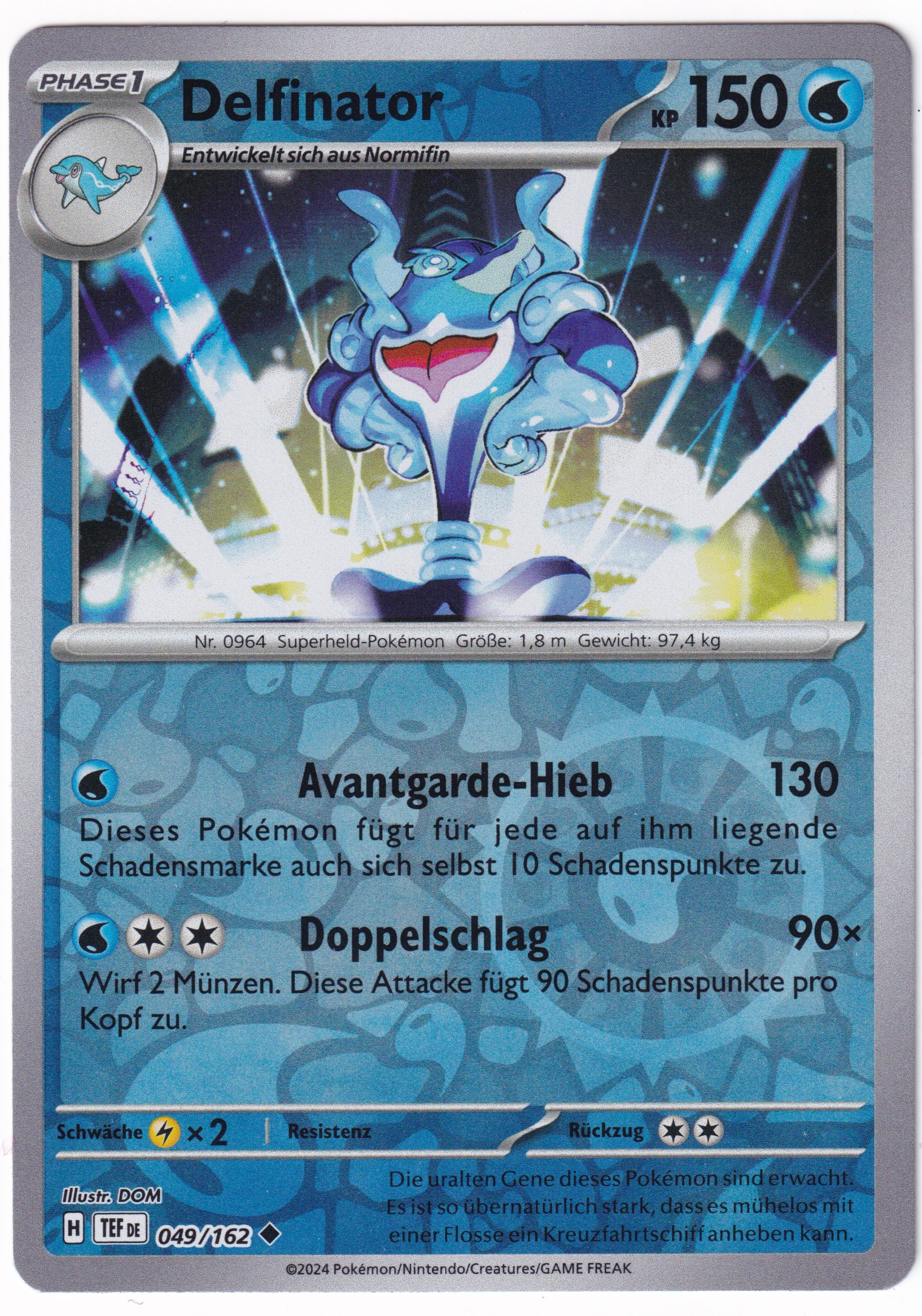 Delfinator 049/162 Uncommon Reverse Holo - Karmesin & Purpur - Gewalten der Zeit Deutsch