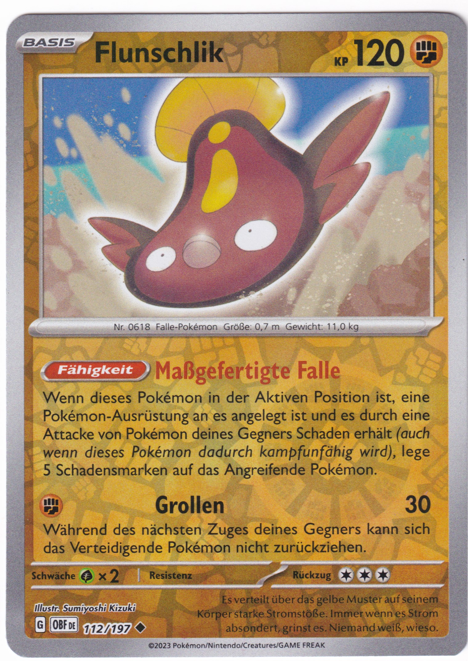 Flunschlik 112/197 Uncommon Reverse Holo - Obsidian Flammen Deutsch