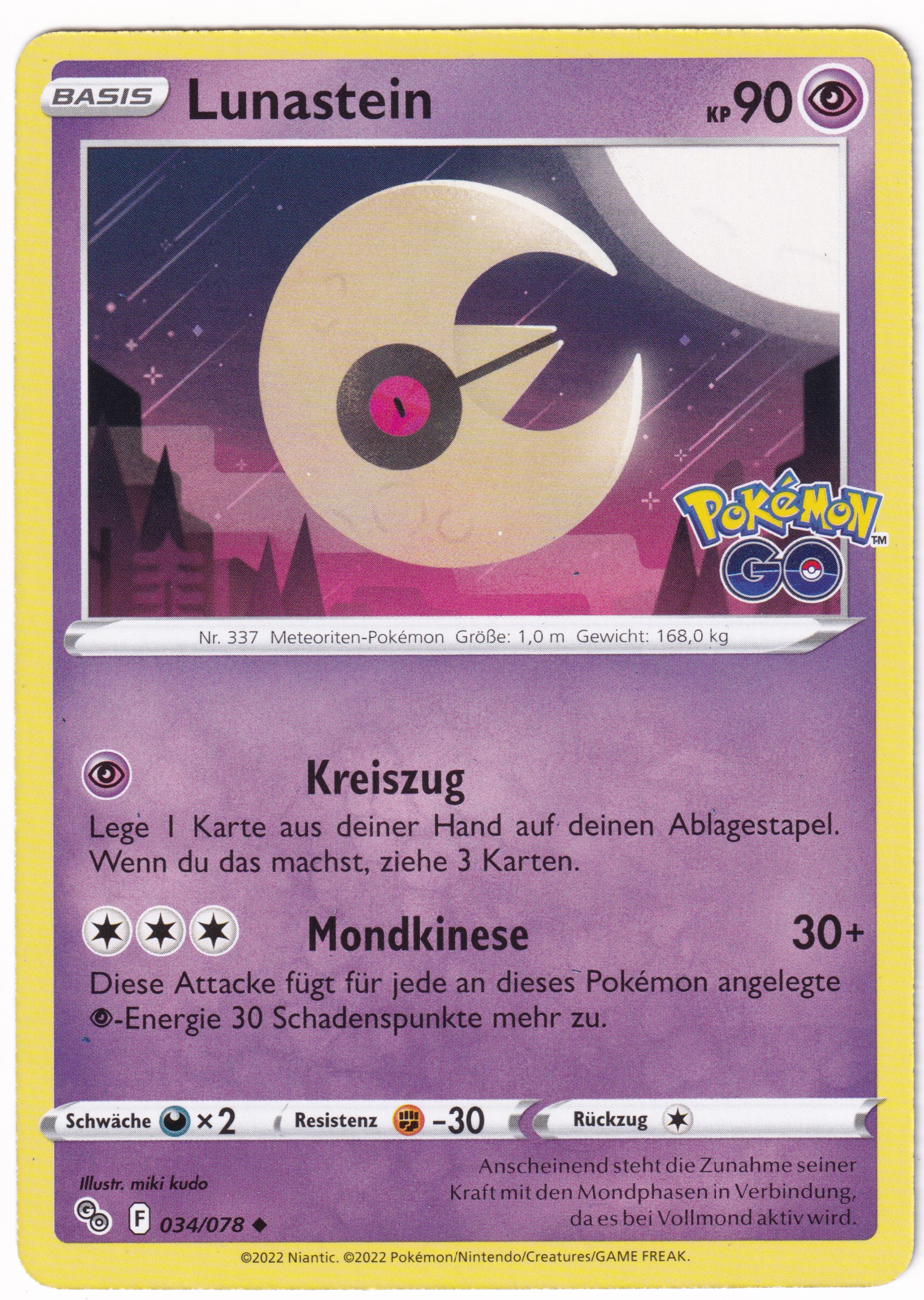Lunastein 034 /78 Uncommon - Pokemon Go Deutsch