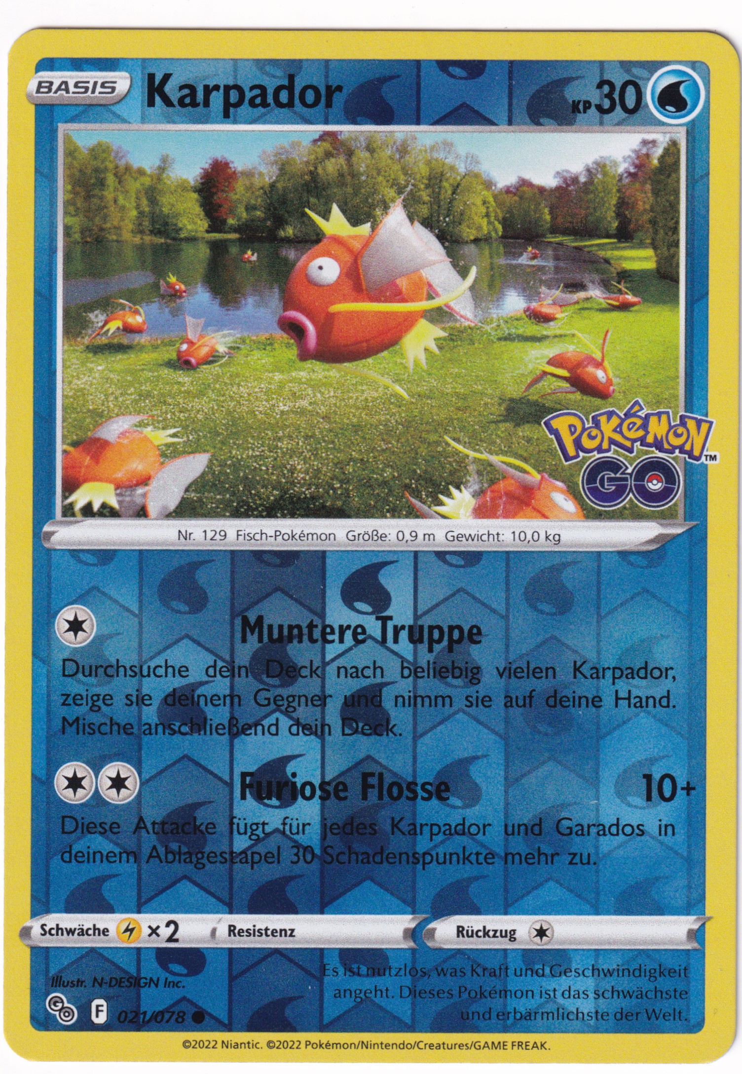 Karpador 021 /78 Common Reverse Holo - Pokemon Go Deutsch