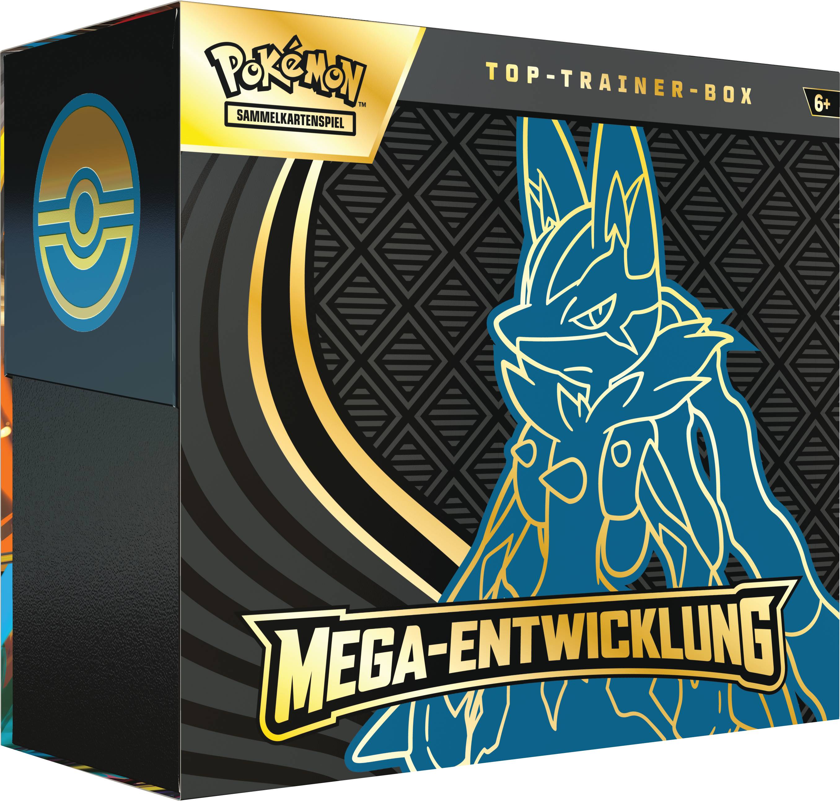 Pokemon Mega-Entwicklung Top-Trainer-Box - Lucario (schwarz & türkis) deutsch