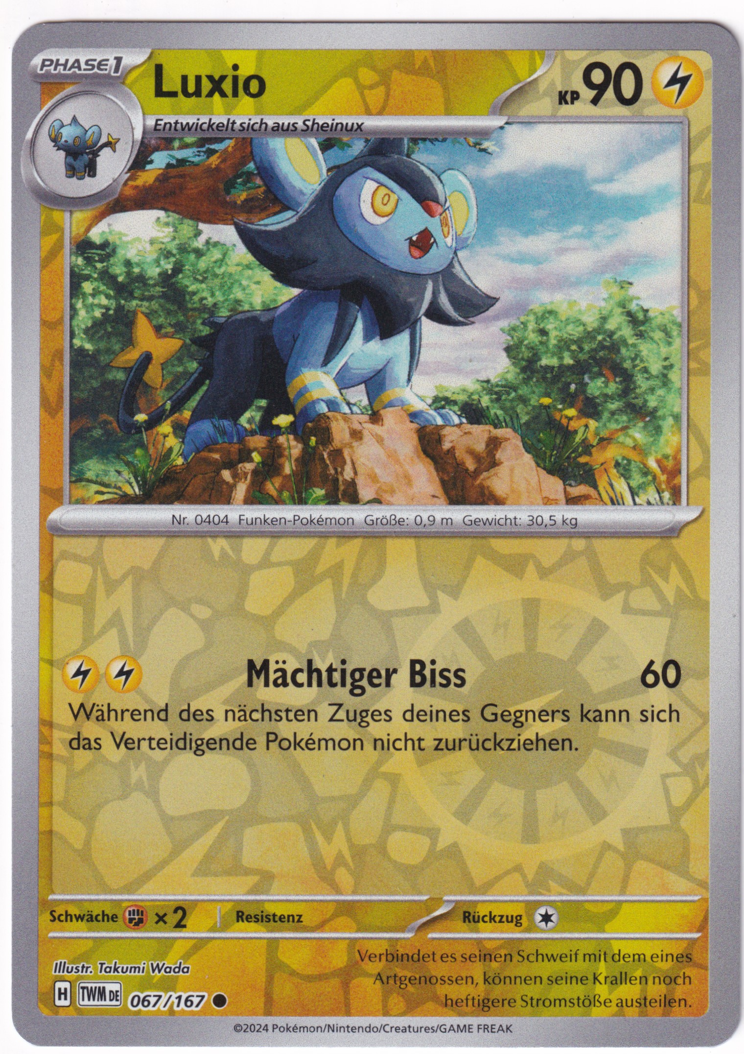 Luxio 067/167 Common Reverse Holo - Karmesin & Purpur - Maskerade im Zwielicht Deutsch