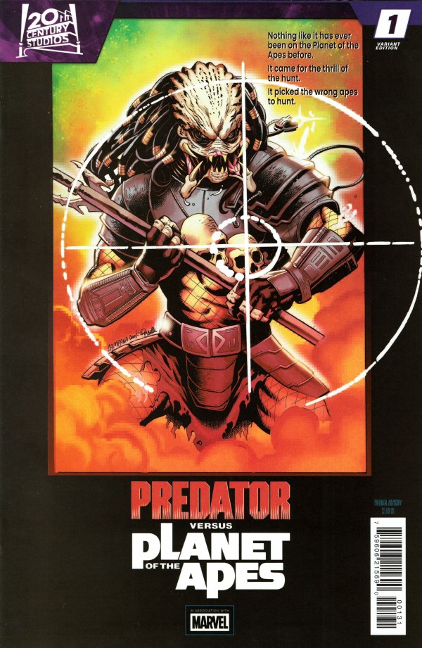 Predator vs. the Planet of the Apes #1 Chris Campana Movie Poster Homage Variant