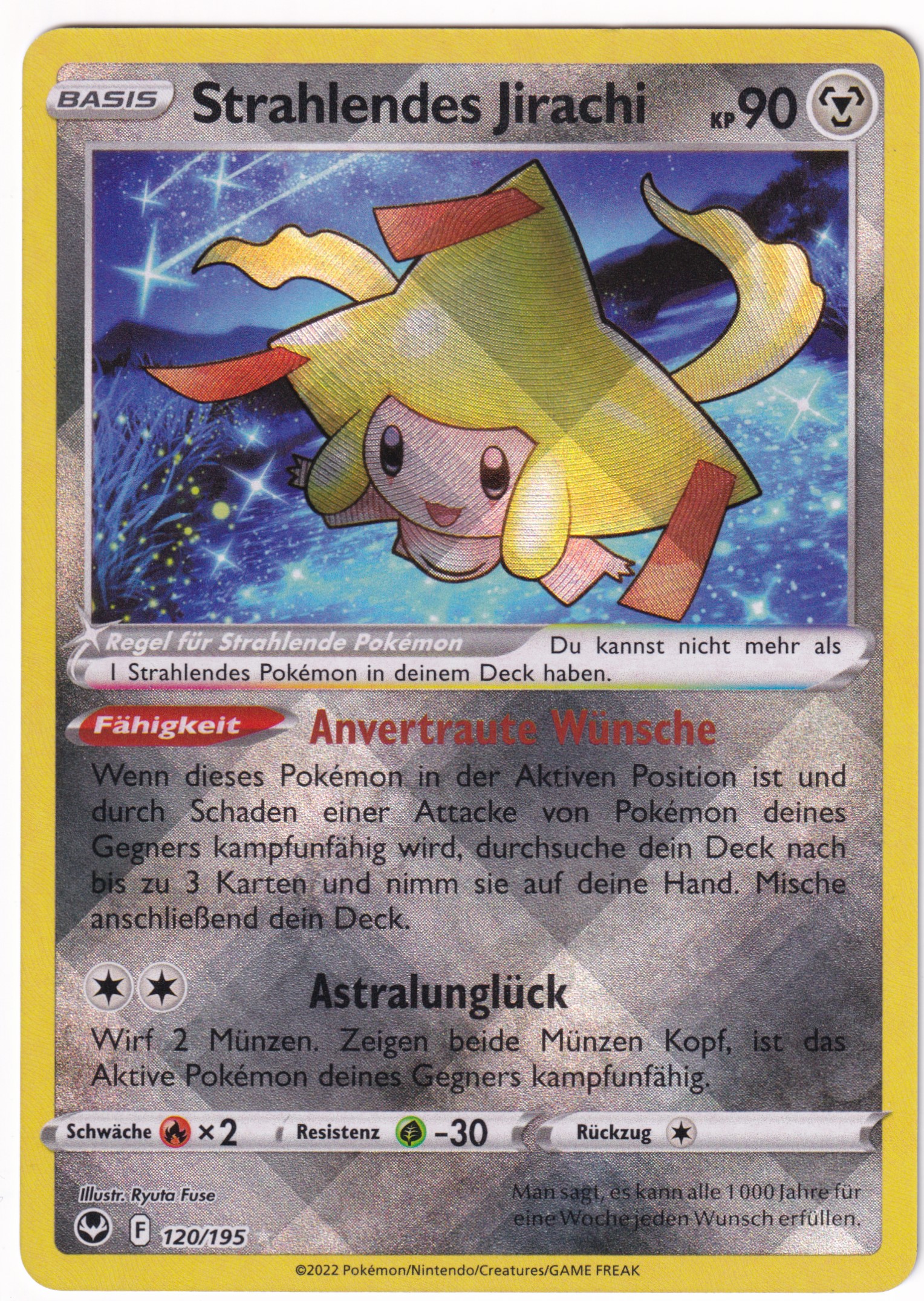 Strahlendes Jirachi 120/195 Radiant Rare - Silberne Sturmwinde Deutsch