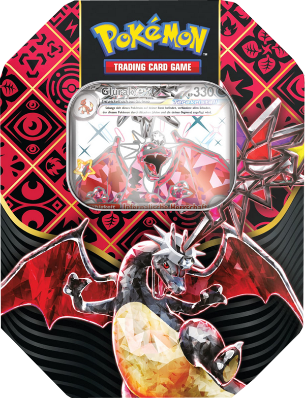 Pokemon Karmesin & Purpur Paldeas Schicksale Glurak-EX Tin deutsch