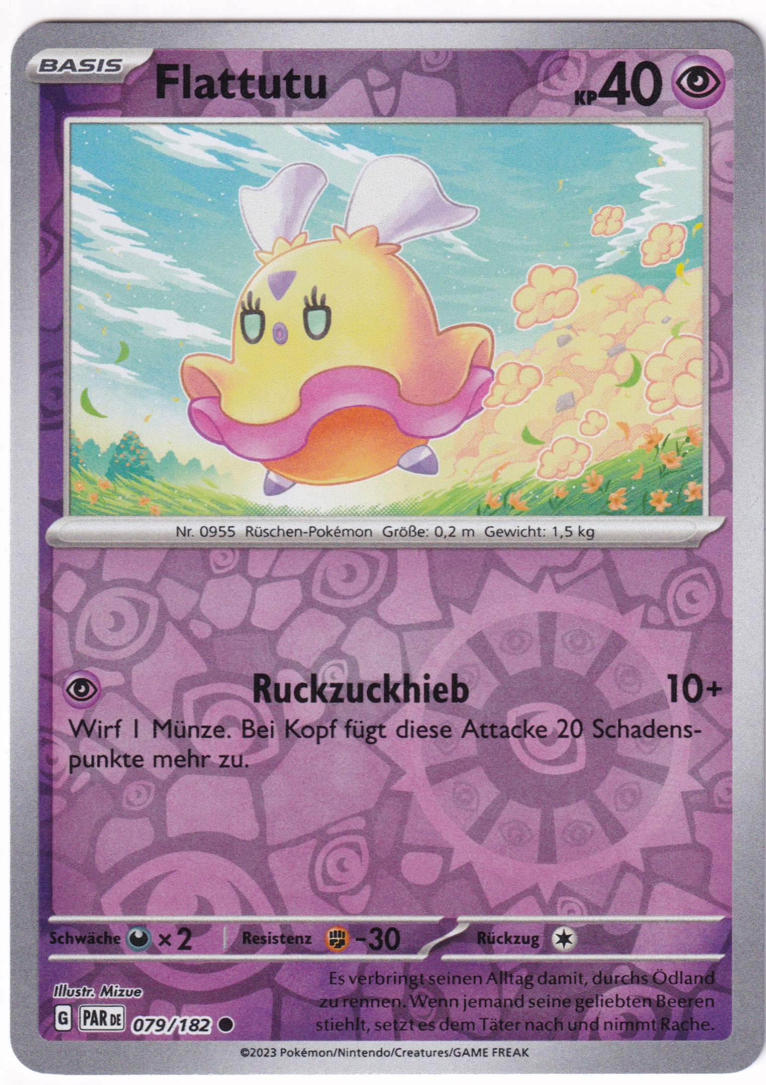 Flattutu 079/182 Common Reverse Holo - Karmesin & Purpur - Paradoxrift Deutsch