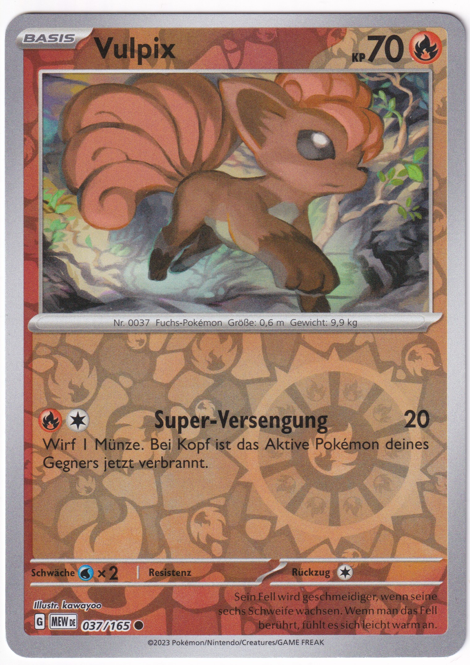 Vulpix 037/165 Common Reverse Holo - Karmesin & Purpur - 151 Deutsch