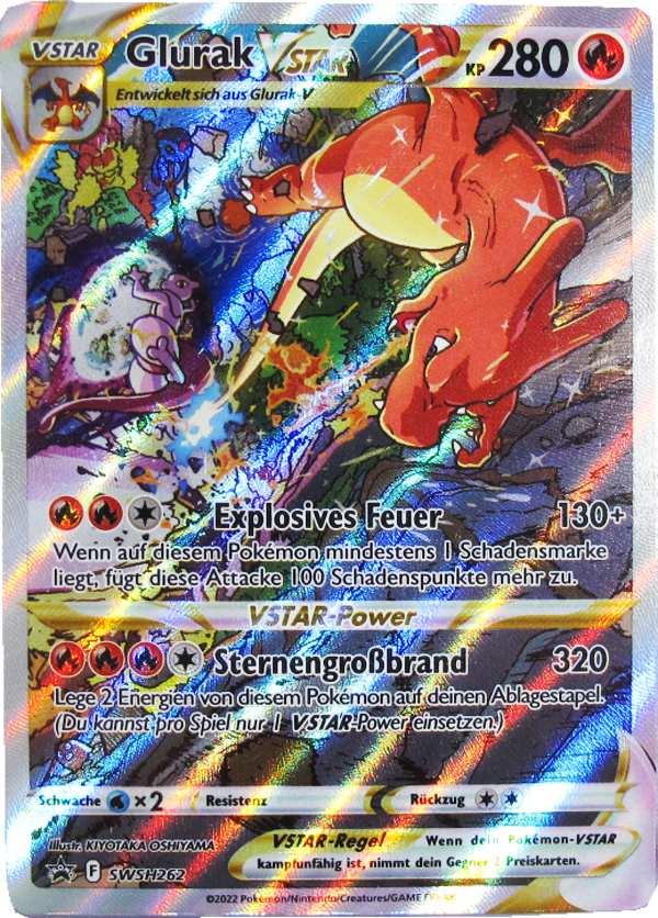 Pokemon SWSH262 Glurak Vstar Promo Einzelkarte deutsch