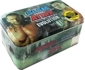 Topps Trading Cards - WWE Slam Attax Evolution Tin Tripple H & Randy Orton deutsch