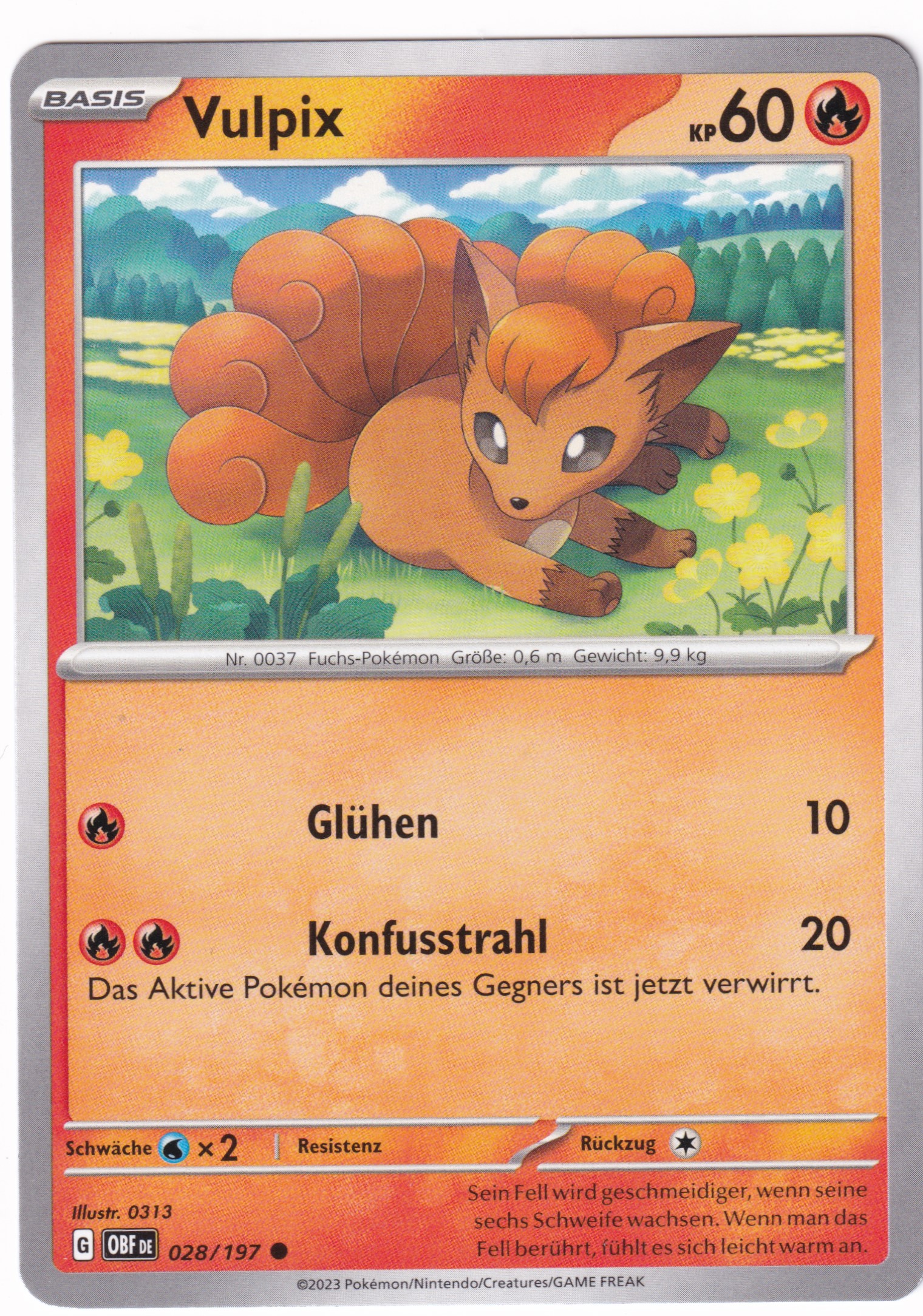 Vulpix 028/197 Common - Obsidian Flammen Deutsch