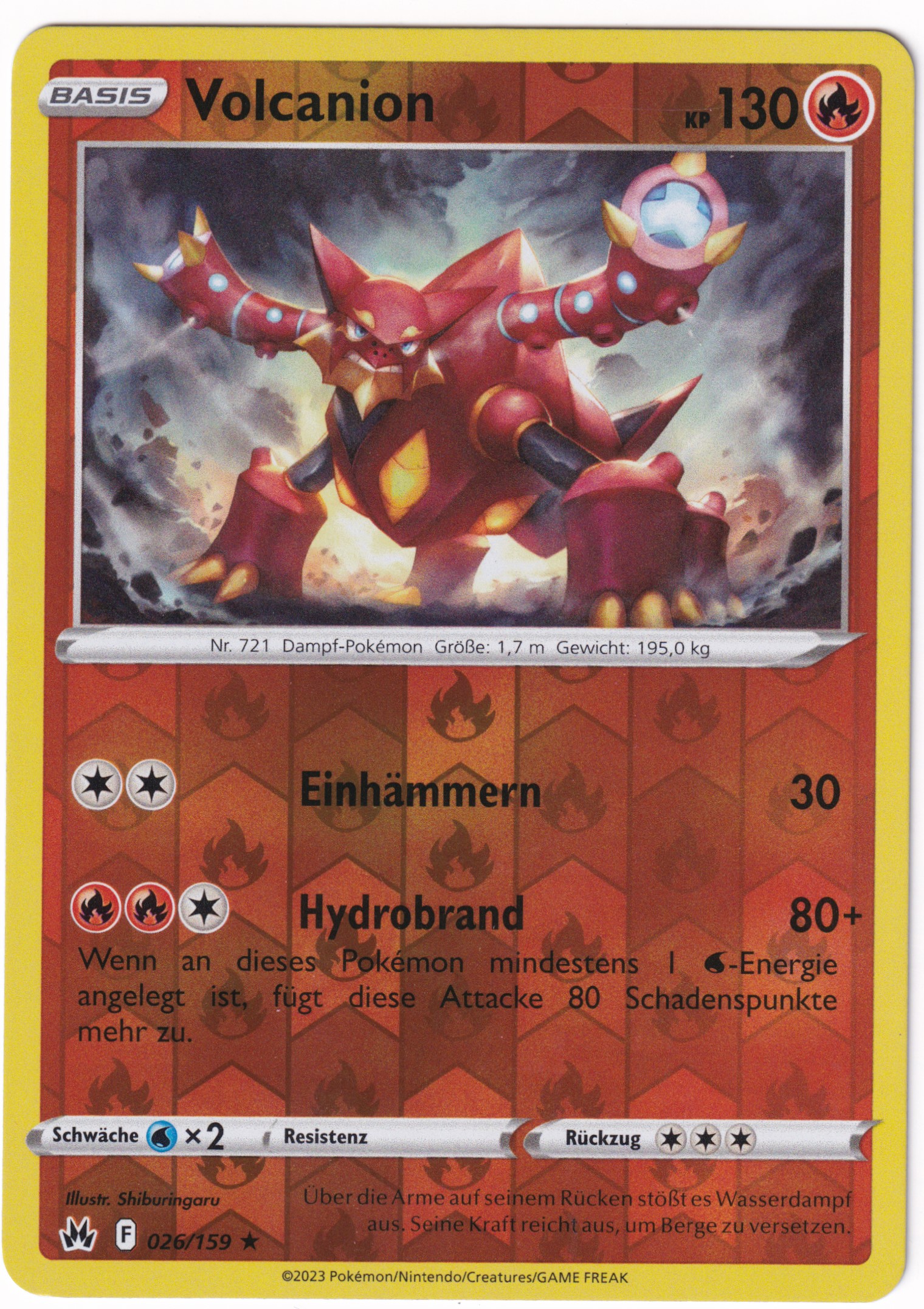 Volcanion 026/159 Rare Reverse Holo - Zenit der Könige Deutsch