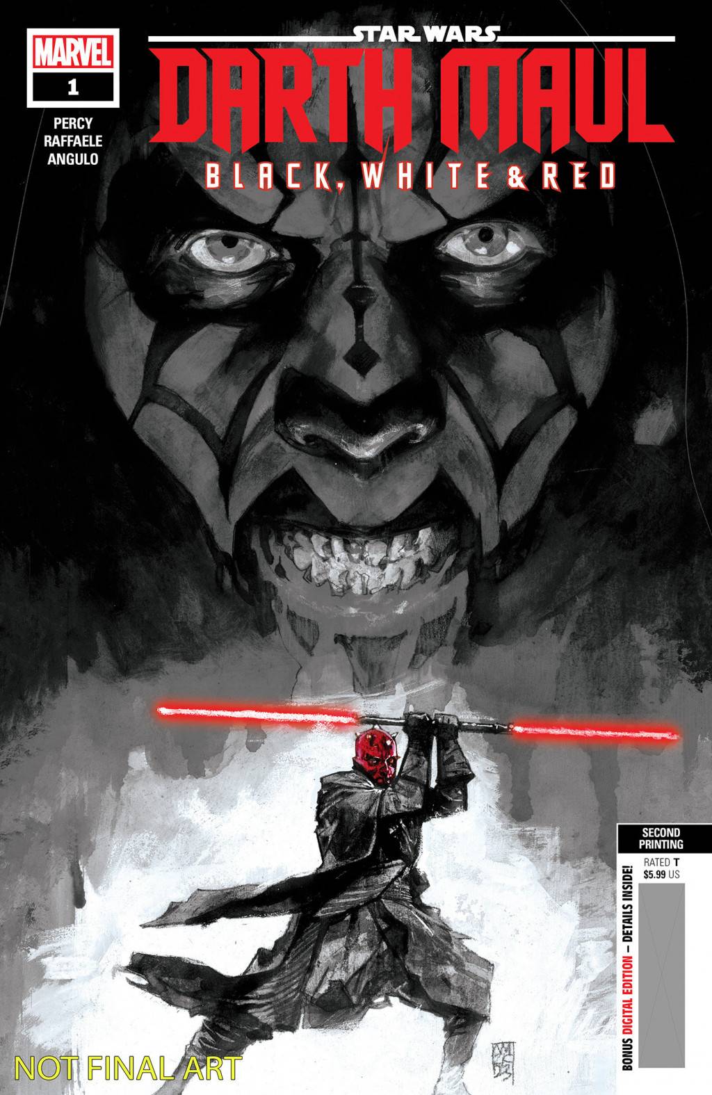STAR WARS DARTH MAUL BLACK WHITE & RED #1 (OF 4) 2ND PTG VAR
