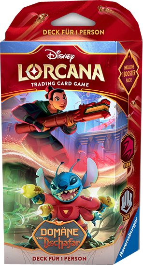 Disney Lorcana Domäne von Dschafar Starter Deck - Mulan & Stitch (Rubin & Stahl) deutsch