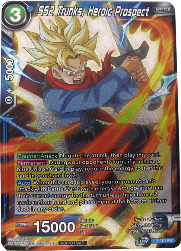 Dragonball Super P-219 PR SS2 Trunks, Heroic Prospect Promokarte englisch
