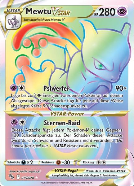 Mewtu-Vstar 079 /78 Rainbow Rare  - Pokemon Go Deutsch