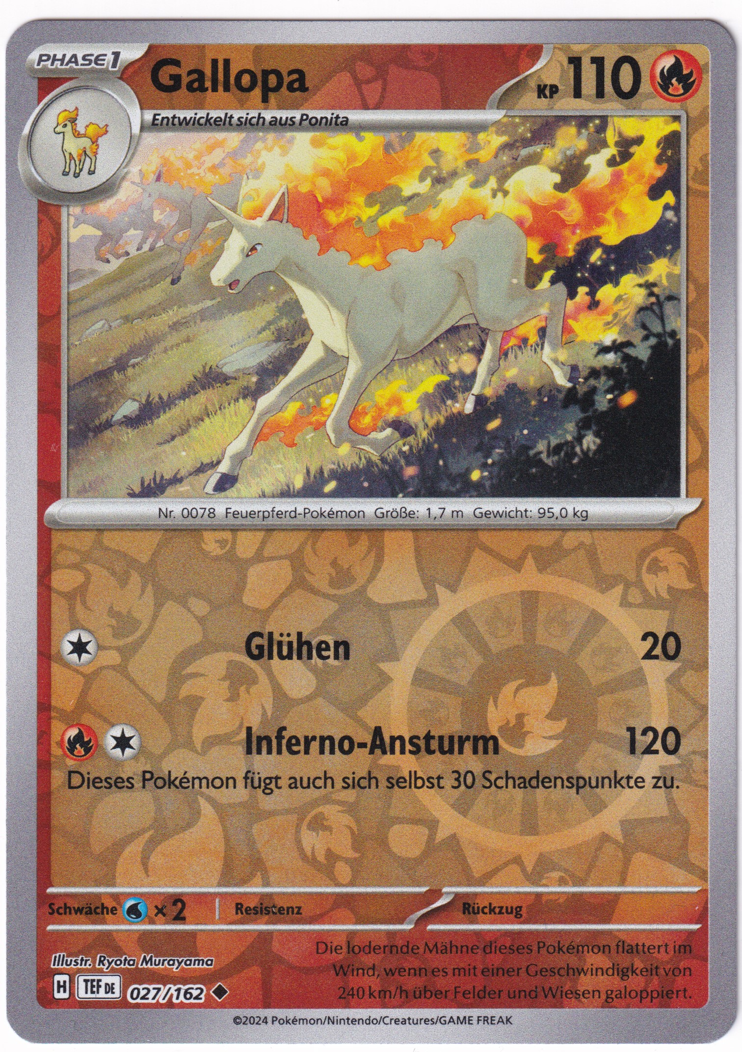 Gallopa 027/162 Uncommon Reverse Holo - Karmesin & Purpur - Gewalten der Zeit Deutsch