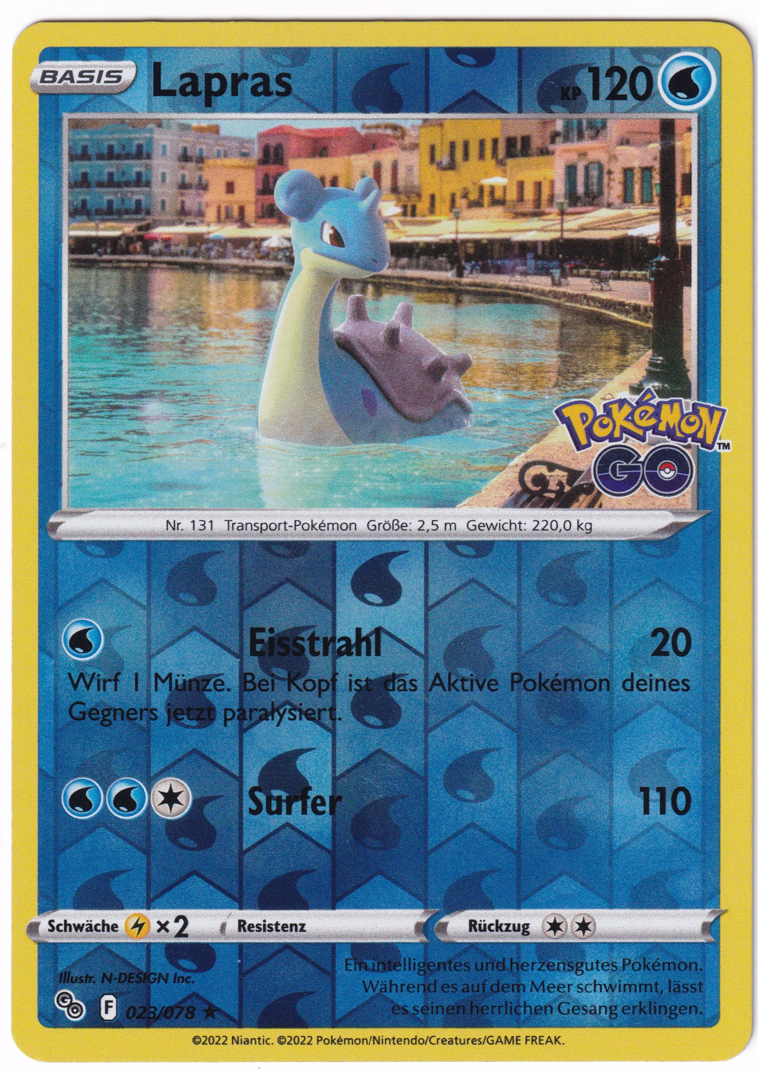 Lapras 023 /78 Rare Reverse Holo - Pokemon Go Deutsch