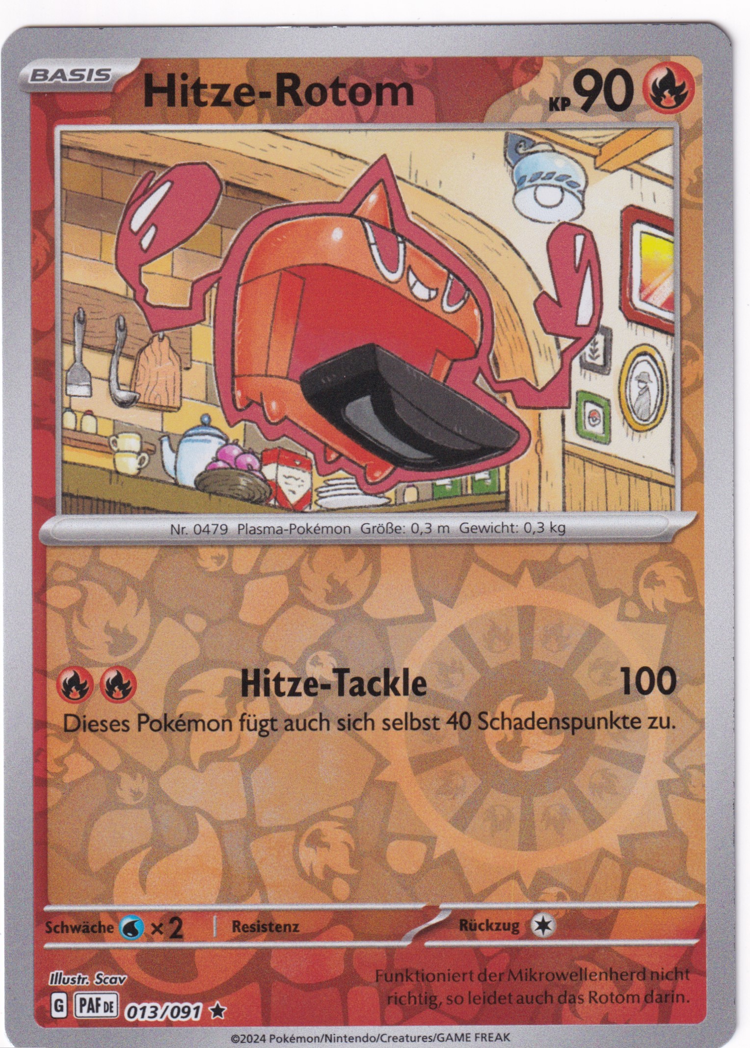 Hitze-Rotom 013/091 Rare Reverse Holo - Karmesin & Purpur - Paldeas Schicksale Deutsch