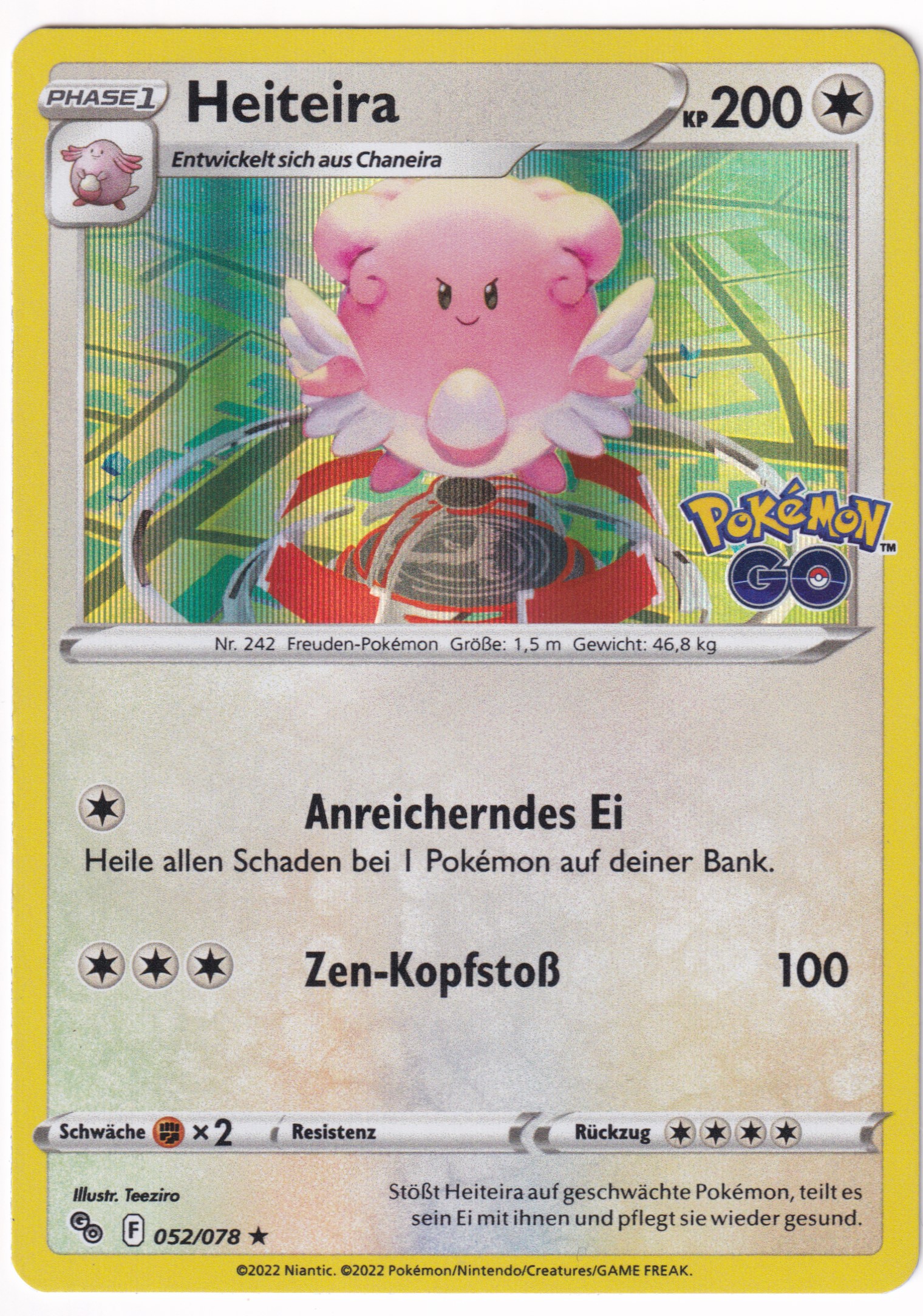 Heiteira 052 /78 Rare Holo - Pokemon Go Deutsch