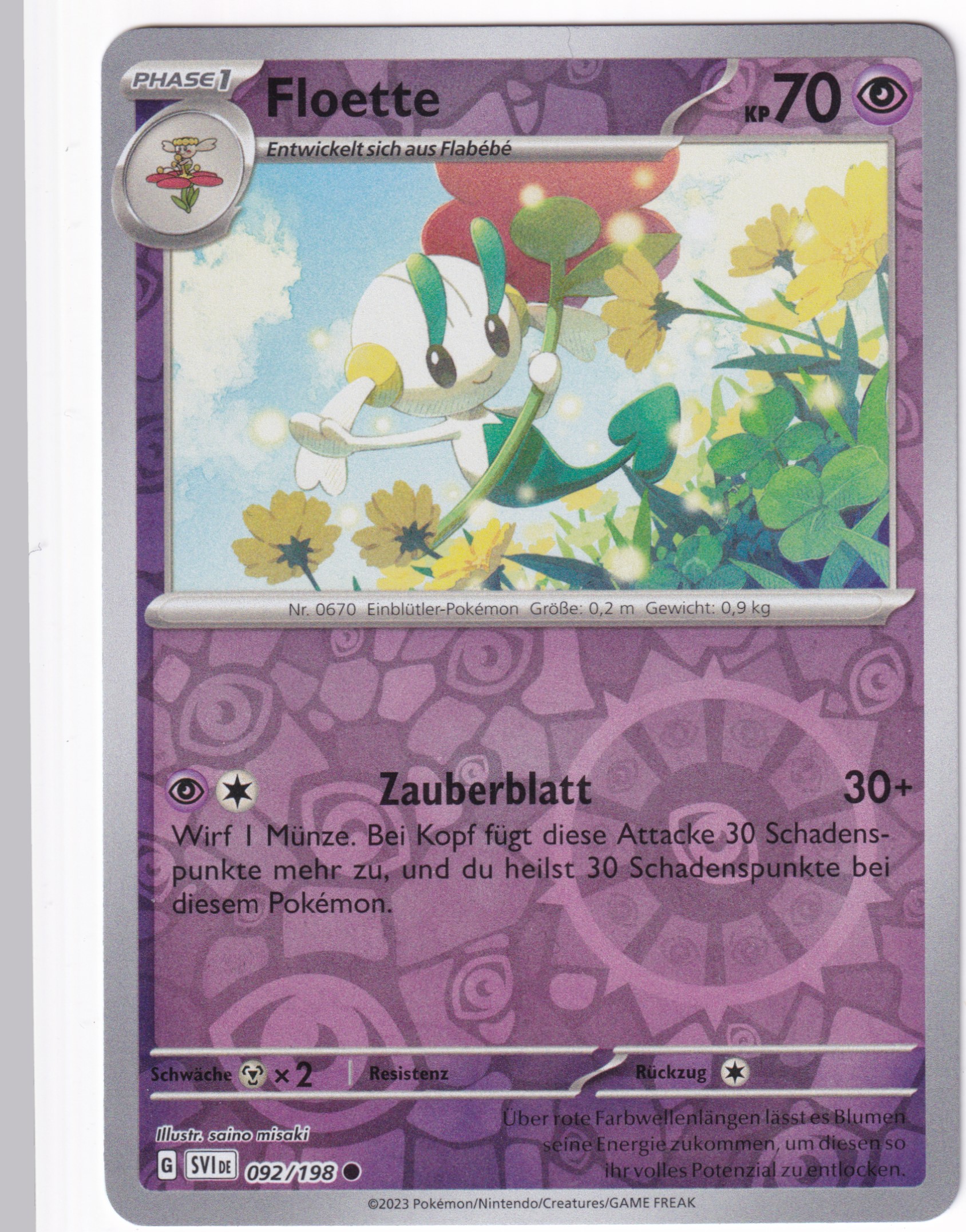 Floette 092/198 Common Reverse Holo  - Karmesin & Purpur Deutsch