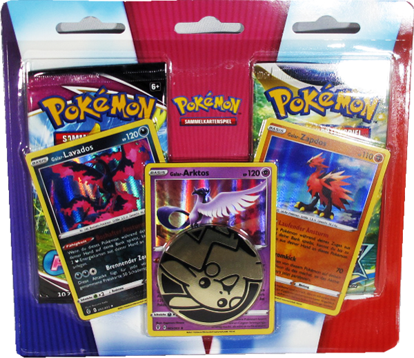 Pokemon Galar-Arktos/Zapdos/Lavados 2er Booster Blister deutsch
