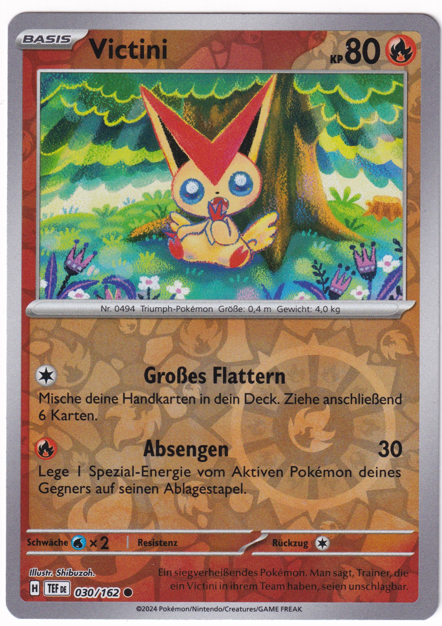 Victini 030/162 Common Reverse Holo - Karmesin & Purpur - Gewalten der Zeit Deutsch