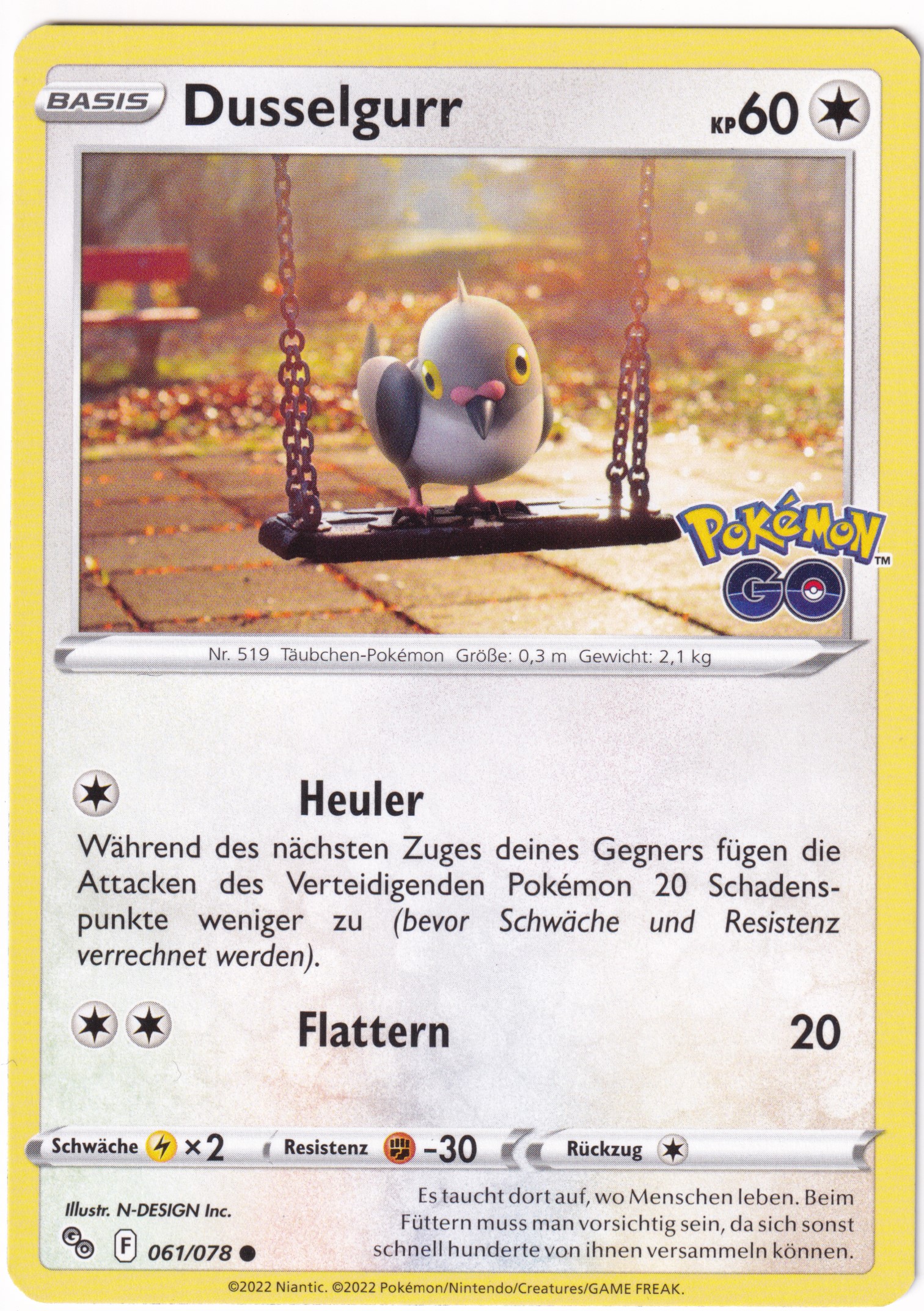 Dusselgurr 061 /78 Common - Pokemon Go Deutsch