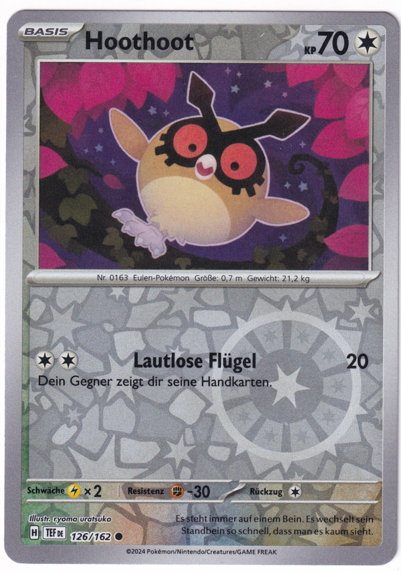 Hoothoot 126/162 Common Reverse Holo - Karmesin & Purpur - Gewalten der Zeit Deutsch