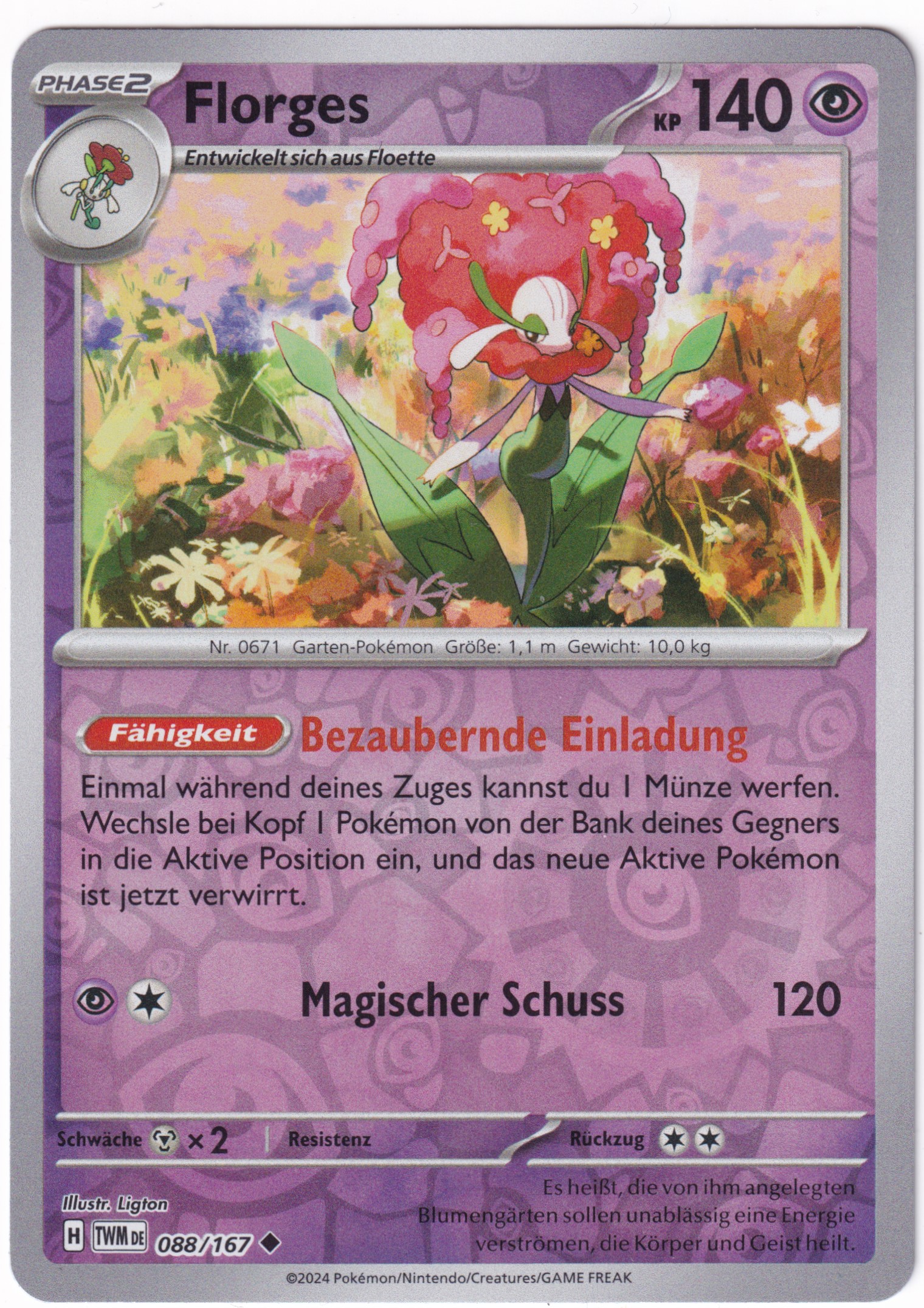 Florges 088/167 Uncommon Reverse Holo - Karmesin & Purpur - Maskerade im Zwielicht Deutsch