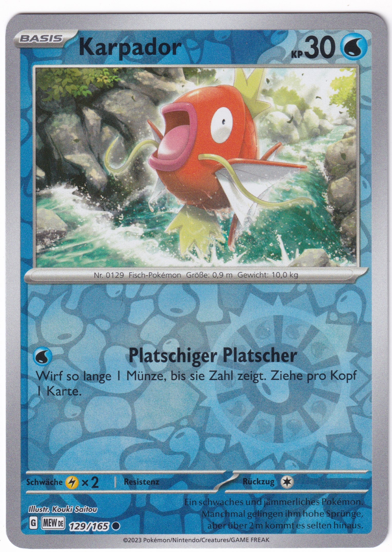 Karpador 129/165 Common Reverse Holo - Karmesin & Purpur - 151 Deutsch