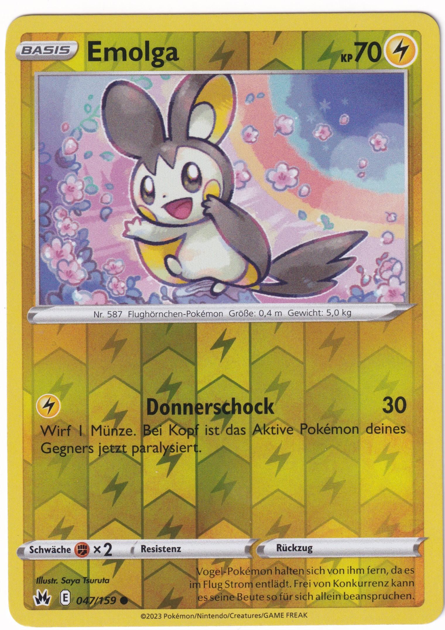 Emolga 047/159 Common Reverse Holo - Zenit der Könige Deutsch