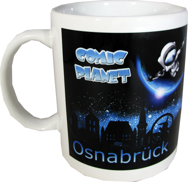 Comic Planet Merchandise - Tasse - Logo schwarz/weiß