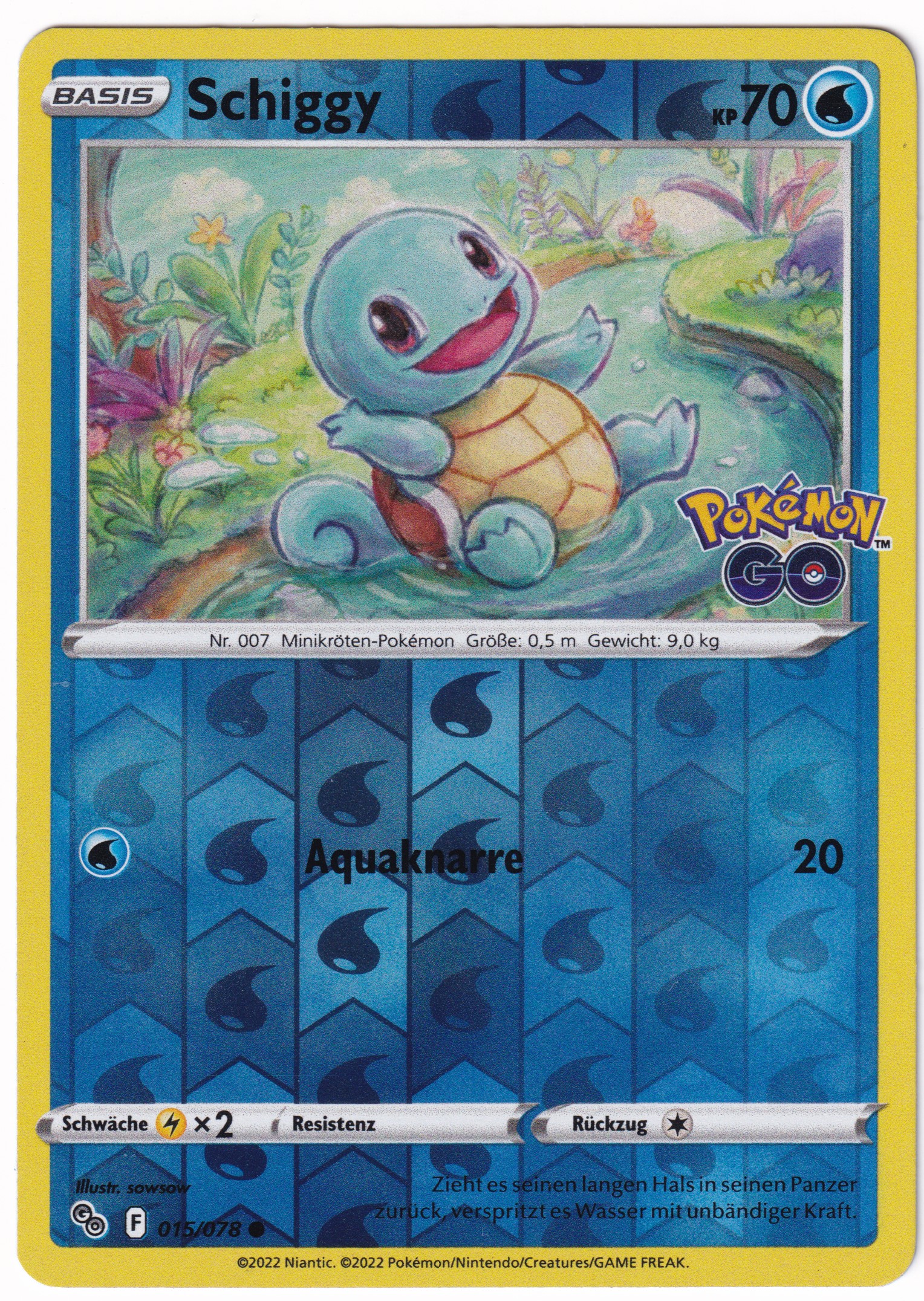 Schiggy 015 /78 Common Reverse Holo - Pokemon Go Deutsch