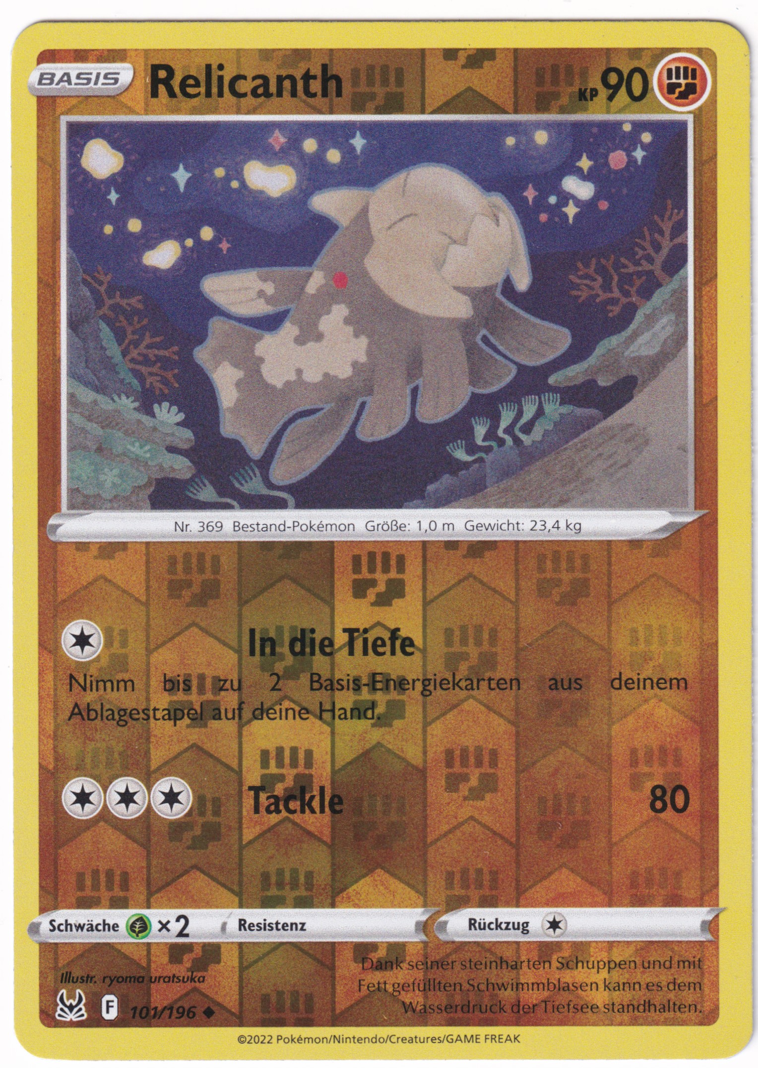 Relicanth 101/196 Uncommon Reverse Holo - Verlorener Ursprung Deutsch