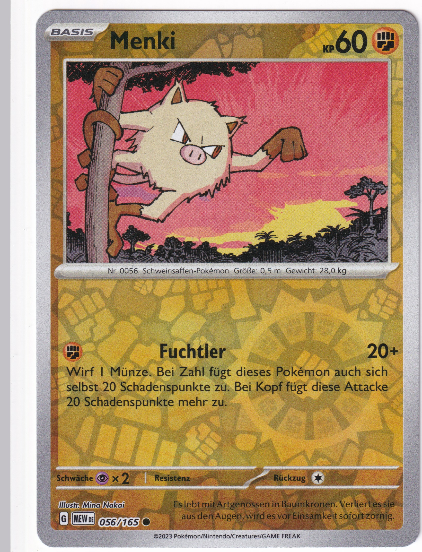 Menki 056/165 Common Reverse Holo - Karmesin & Purpur - 151 Deutsch