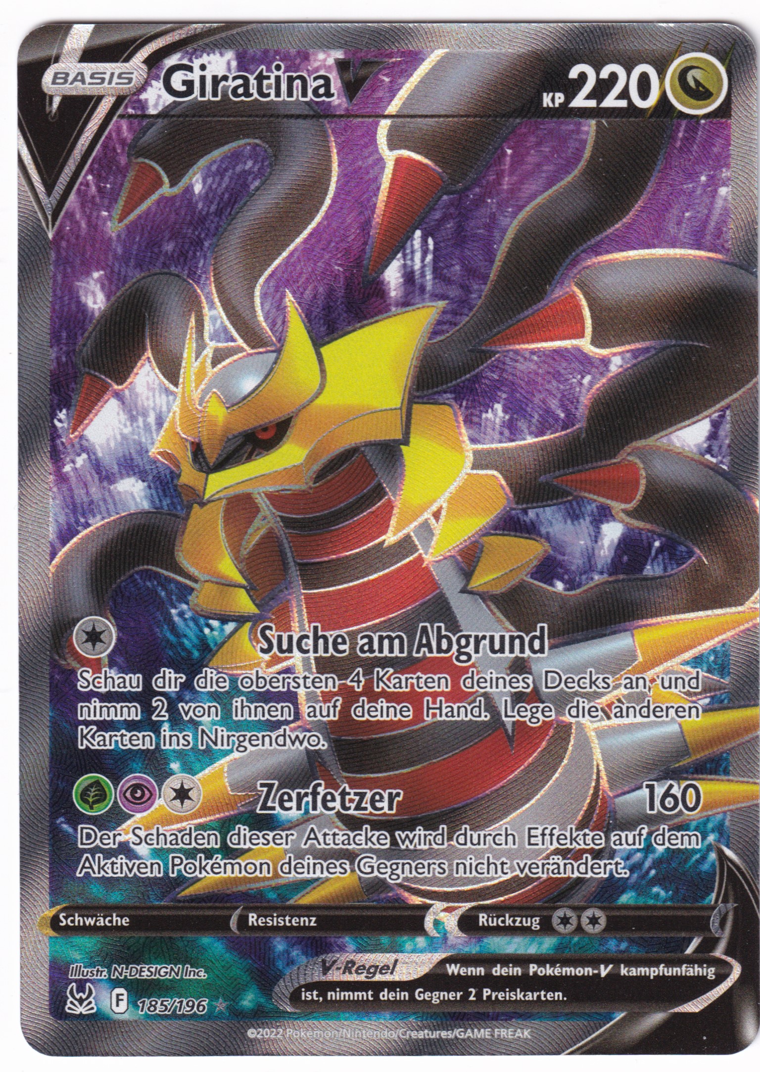 Giratina-V 185/196 Ultra Rare - Verlorener Ursprung Deutsch