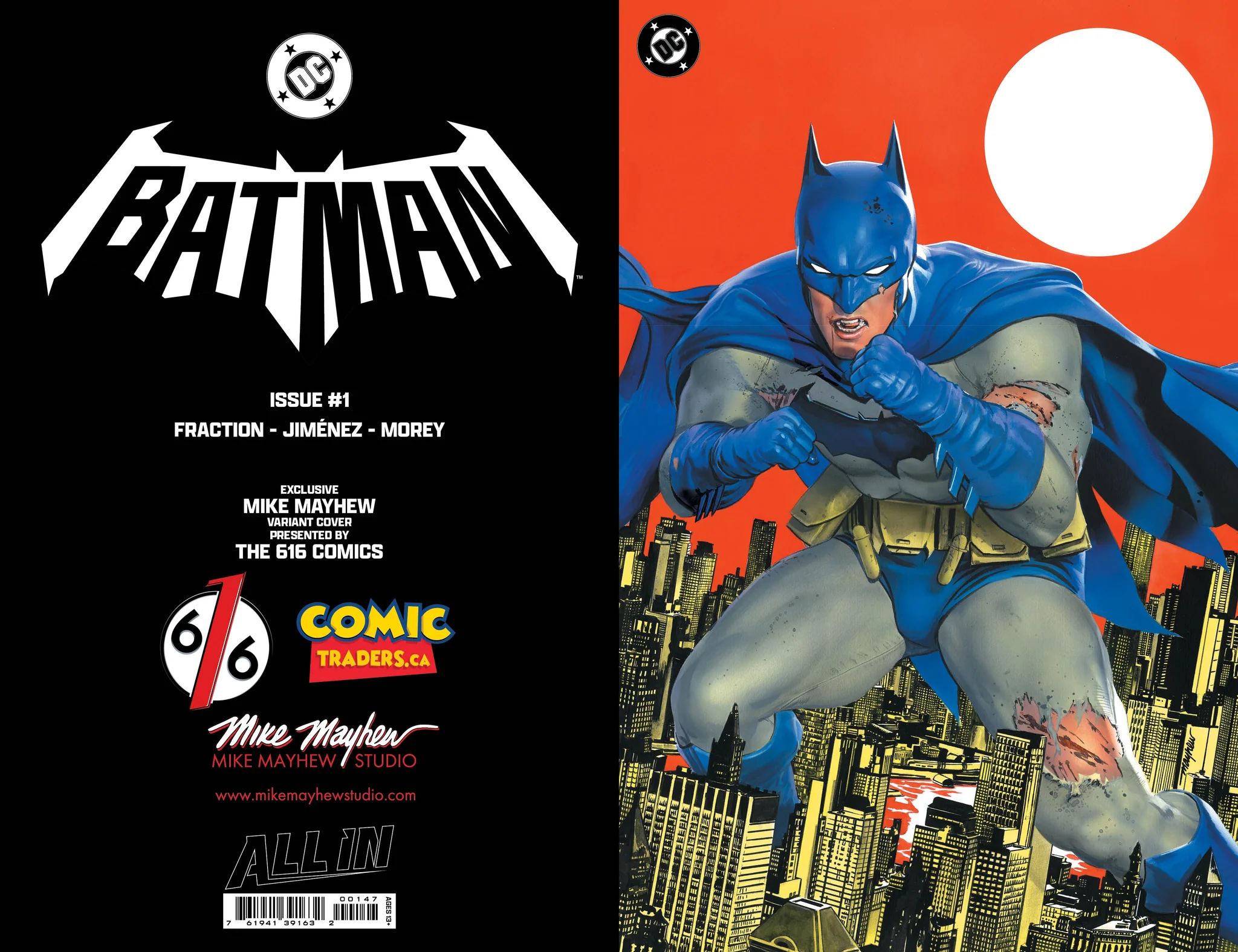 BATMAN #1 MIKE MAYHEW 616 COMICS Virgin Variant B LTD 1000