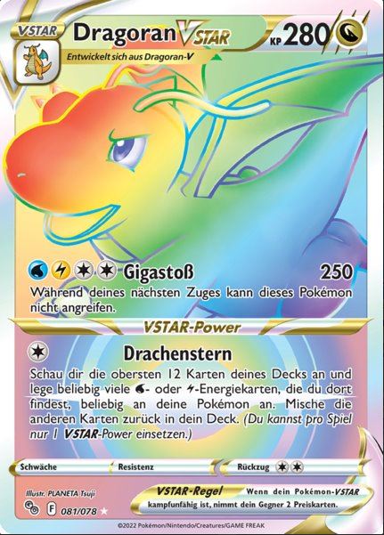 Dragoran-Vstar  081 /78 Rainbow Rare  - Pokemon Go Deutsch