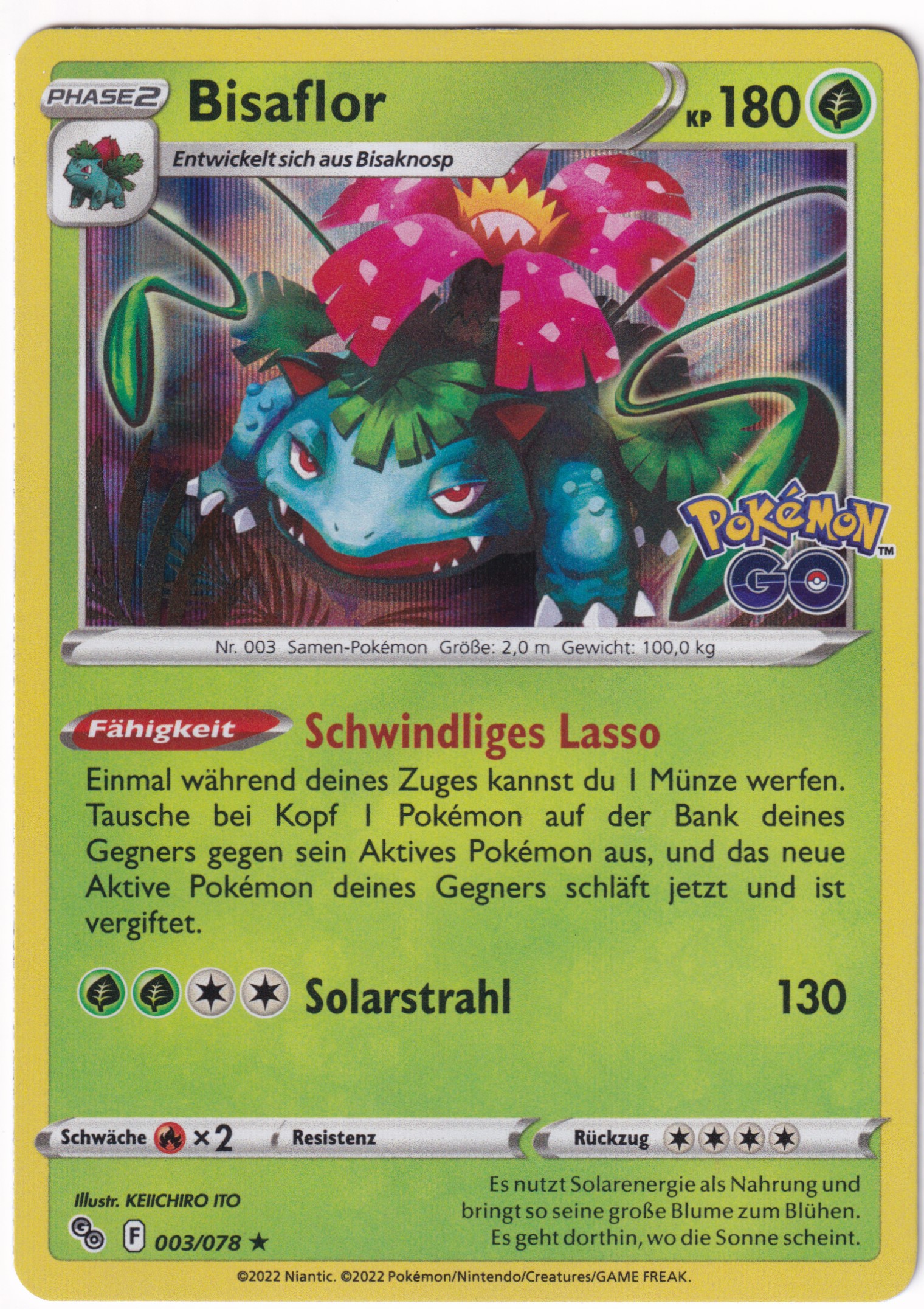 Bisaflor 003/78 Rare Holo - Pokemon Go Deutsch