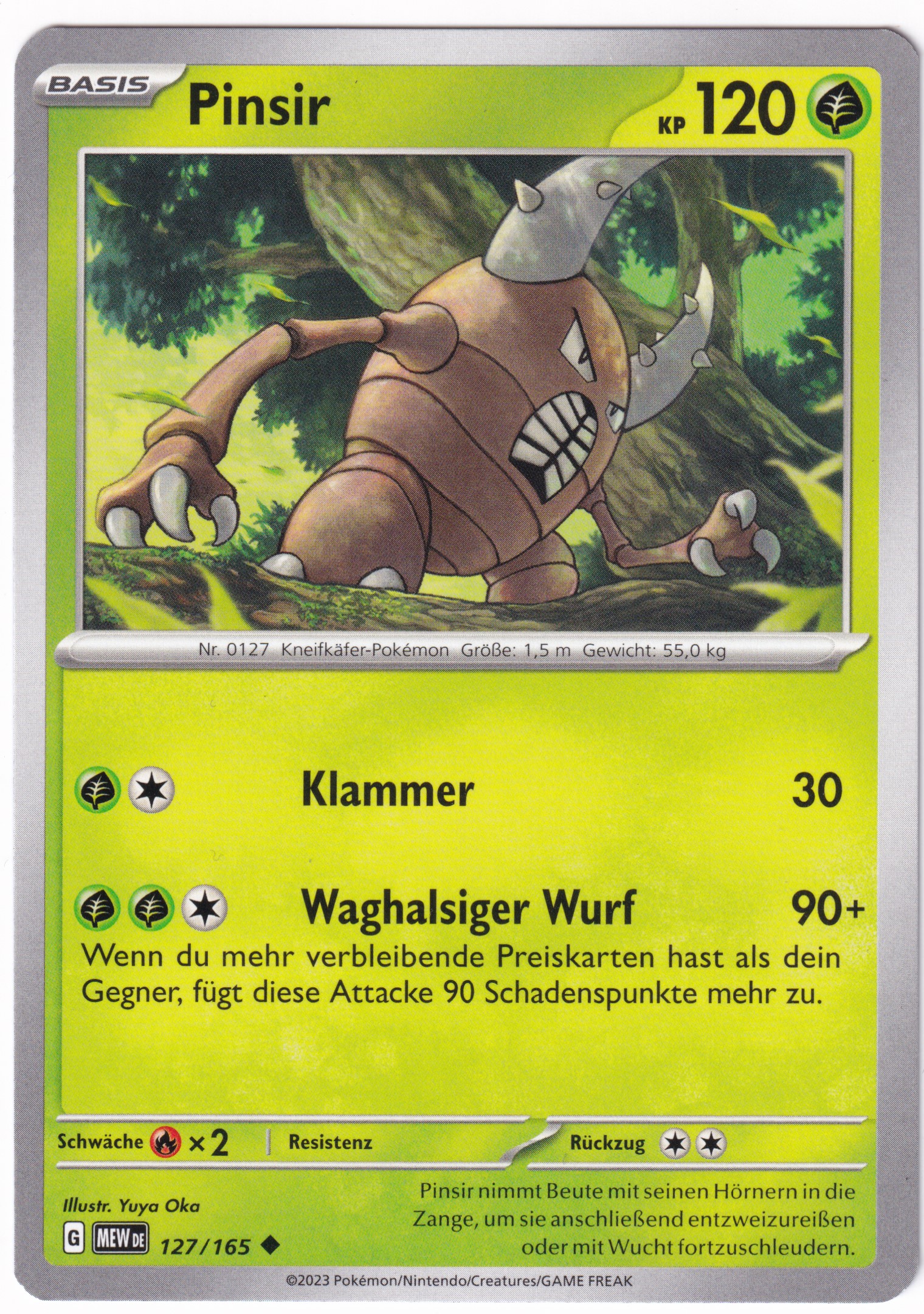 Pinsir 127/165 Uncommon - Karmesin & Purpur - 151 Deutsch