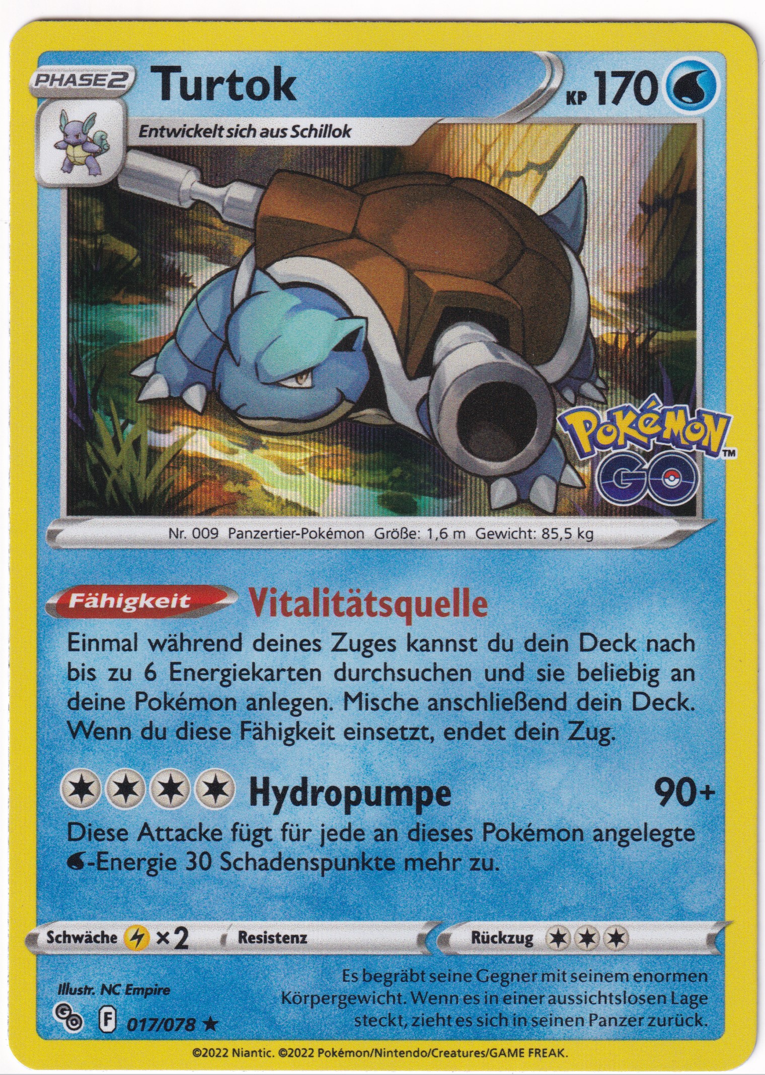 Turtok 017 /78 Rare Holo - Pokemon Go Deutsch