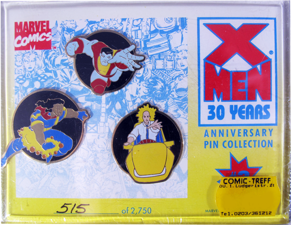 Marvel X Men 30 Years Anniversary Pin Collection # 3 - Colossus, Bishop, Professor X